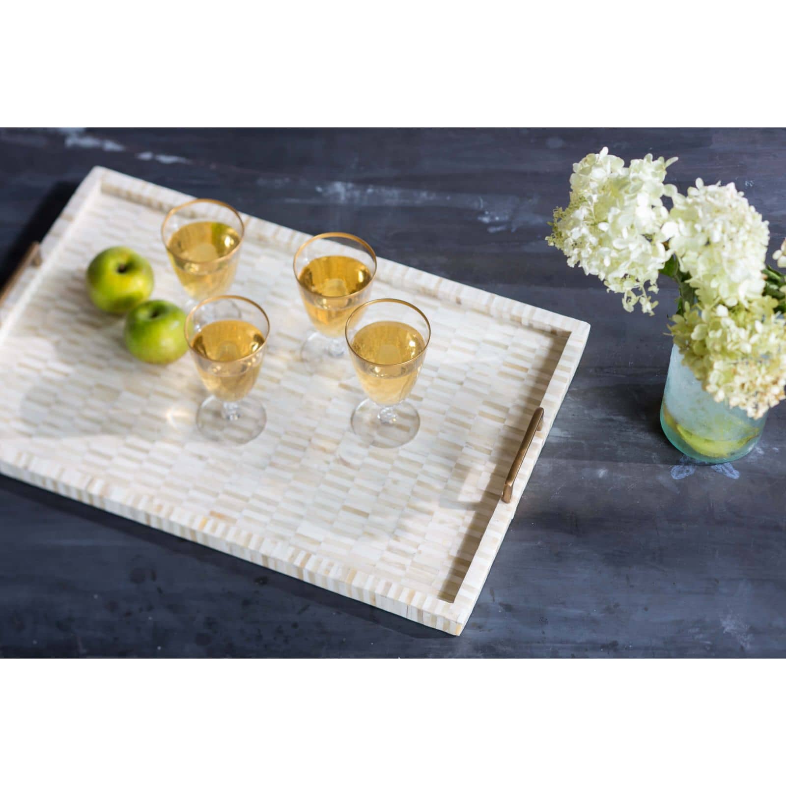 Multi-Tone Bone & Brass Tray | Regina Andrew Detroit